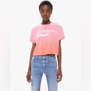 MOTHER The Slouch Boxy Tee, Strawberry Daiquiri- S